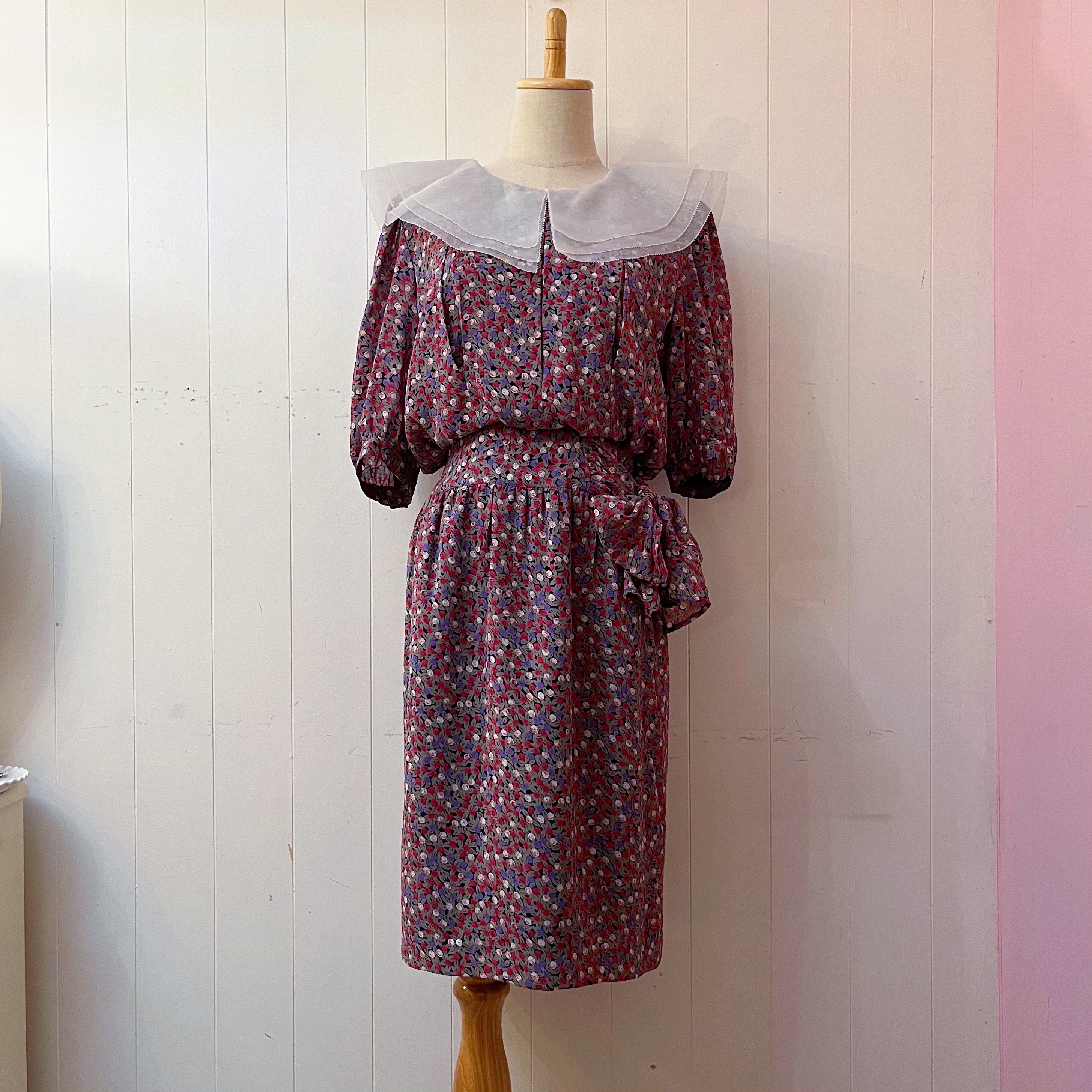 big collar side ribbon one-piece