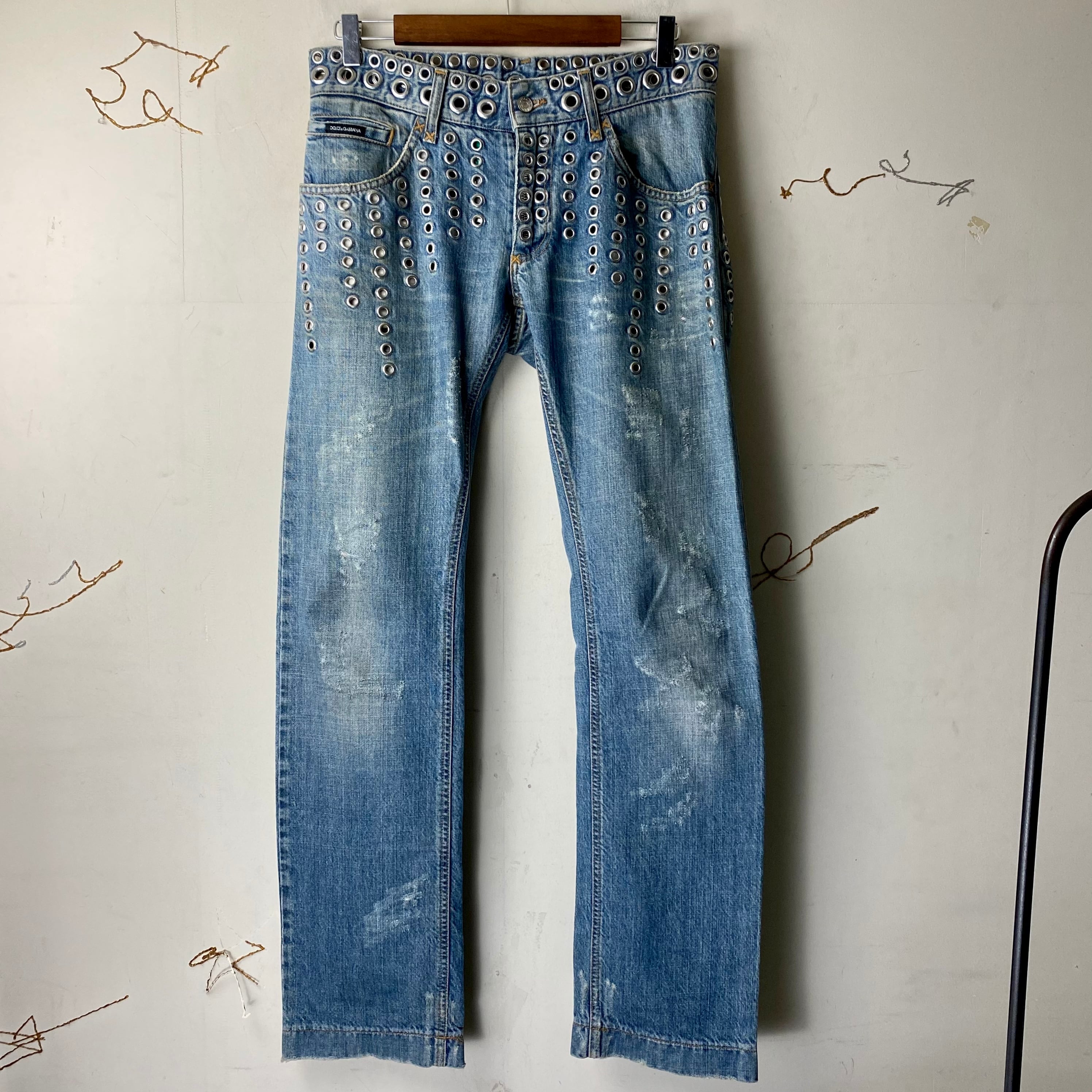 archive DOLCE&GABBANA grommets denim pants | NOIR ONLINE 