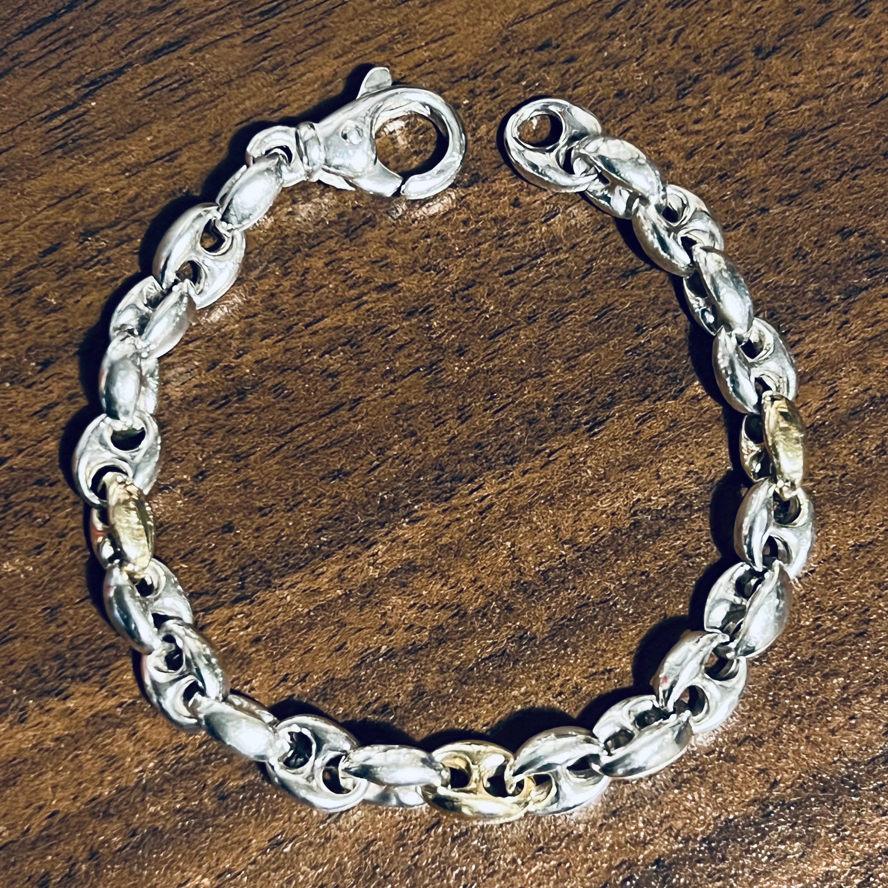 VINTAGE TIFFANY & CO. Anchor Chain Bracelet Sterling Silver & 18K ...