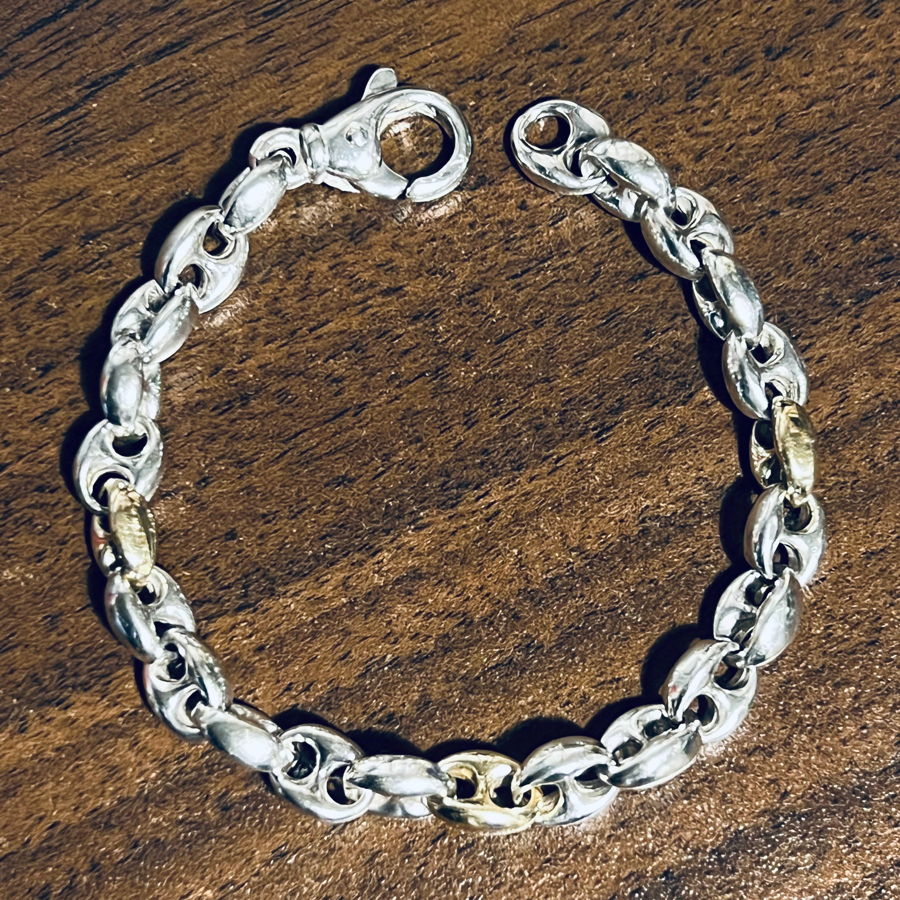 VINTAGE TIFFANY & CO. Anchor Chain Bracelet Sterling Silver & 18K 