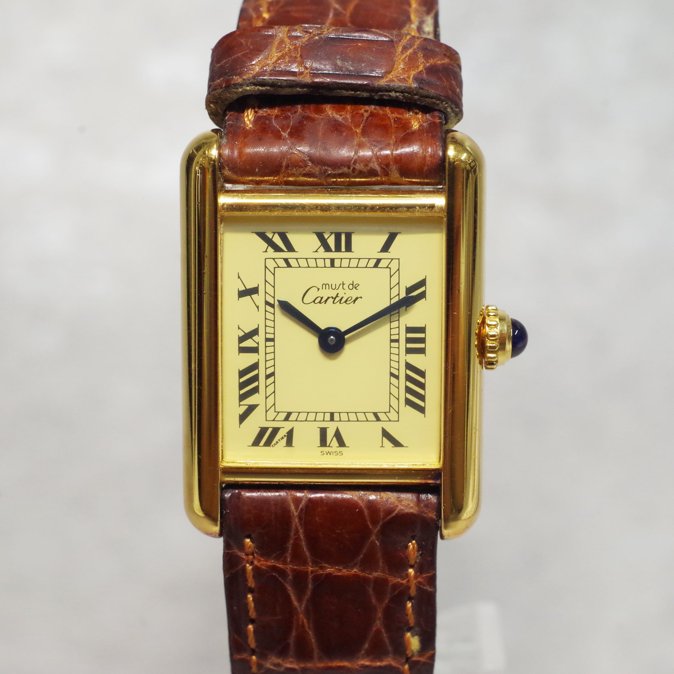 Cartier カルティエ マストタンク ヴェルメイユ GP クォーツ 革ベルト 腕時計 レディース 2561 | rean powered by  BASE
