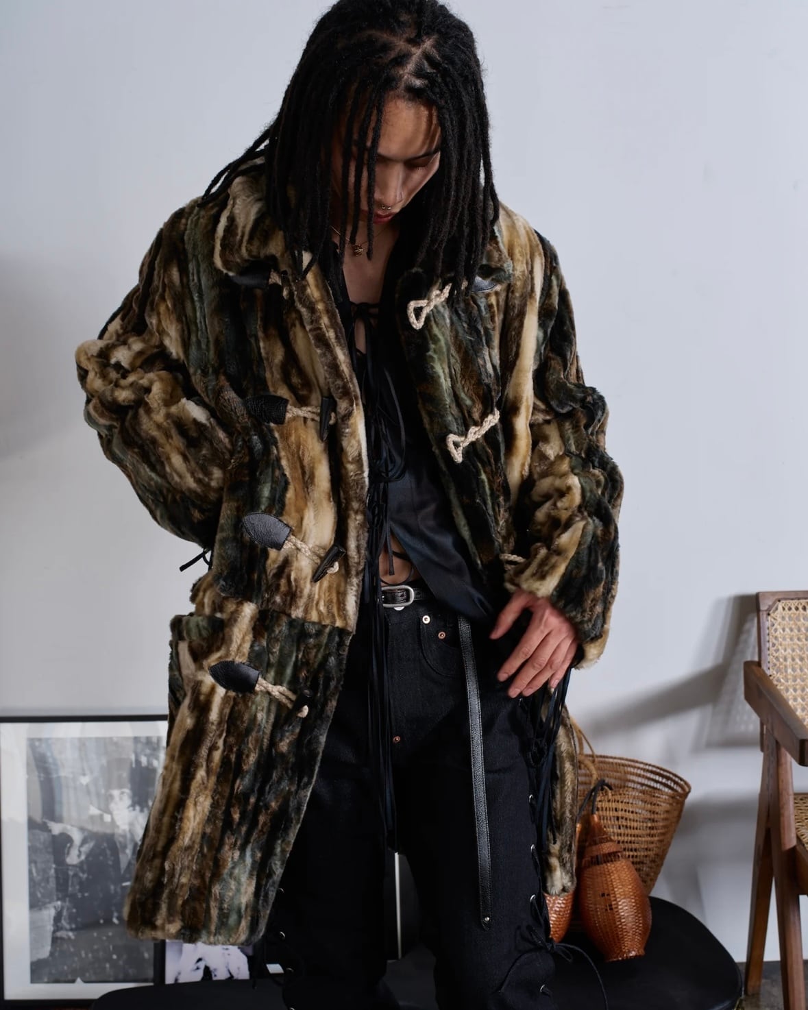 ア*ロ様 SUGARHILL / FUR COAT SUGARHILL | FUR COAT | BLACK & GREEN | HOWDAY