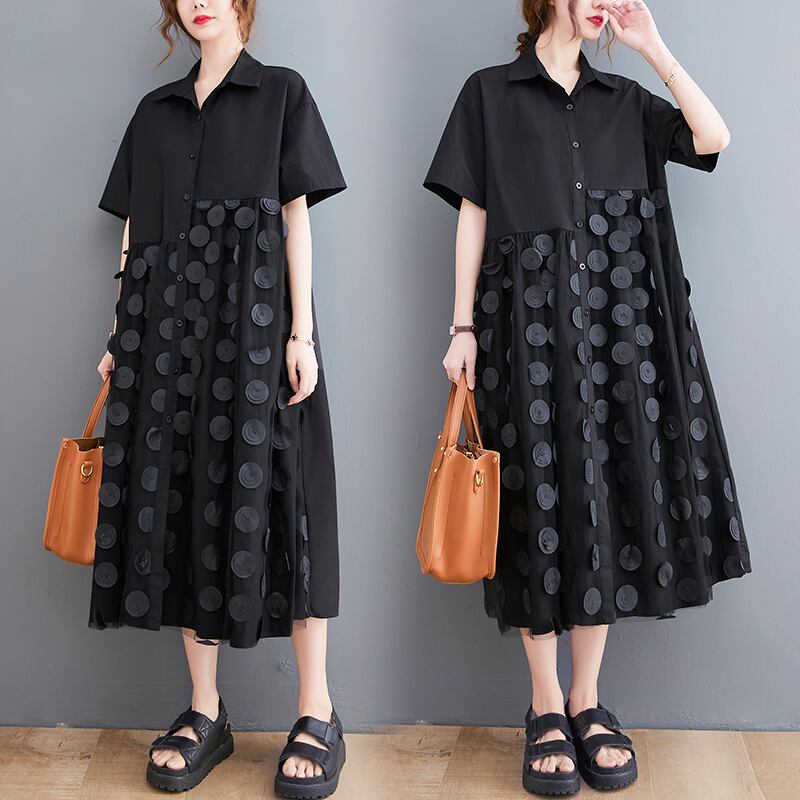 初回送料無料薄手のシャツメッシュをドレスアップレディースファション服ワンピース