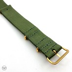 GOLD プレミアムNATOストラップ カーキ・グリーン 20mm 腕時計ベルト