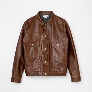 Leather tracker jacket（BROWN）