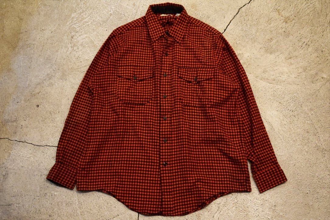 USED 80s L.L.Bean Wool shirt -Large S0702
