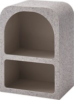 シェルフ MAR-12LGY MAR-12WH 棚 収納棚 飾り棚 2段 収納 繊維板 おしゃれ シンプル シック モダン テラゾー柄 おしゃれ かわいい 角丸 ライトグレー ホワイト リビング ダイニング 寝室 ショップ 店舗