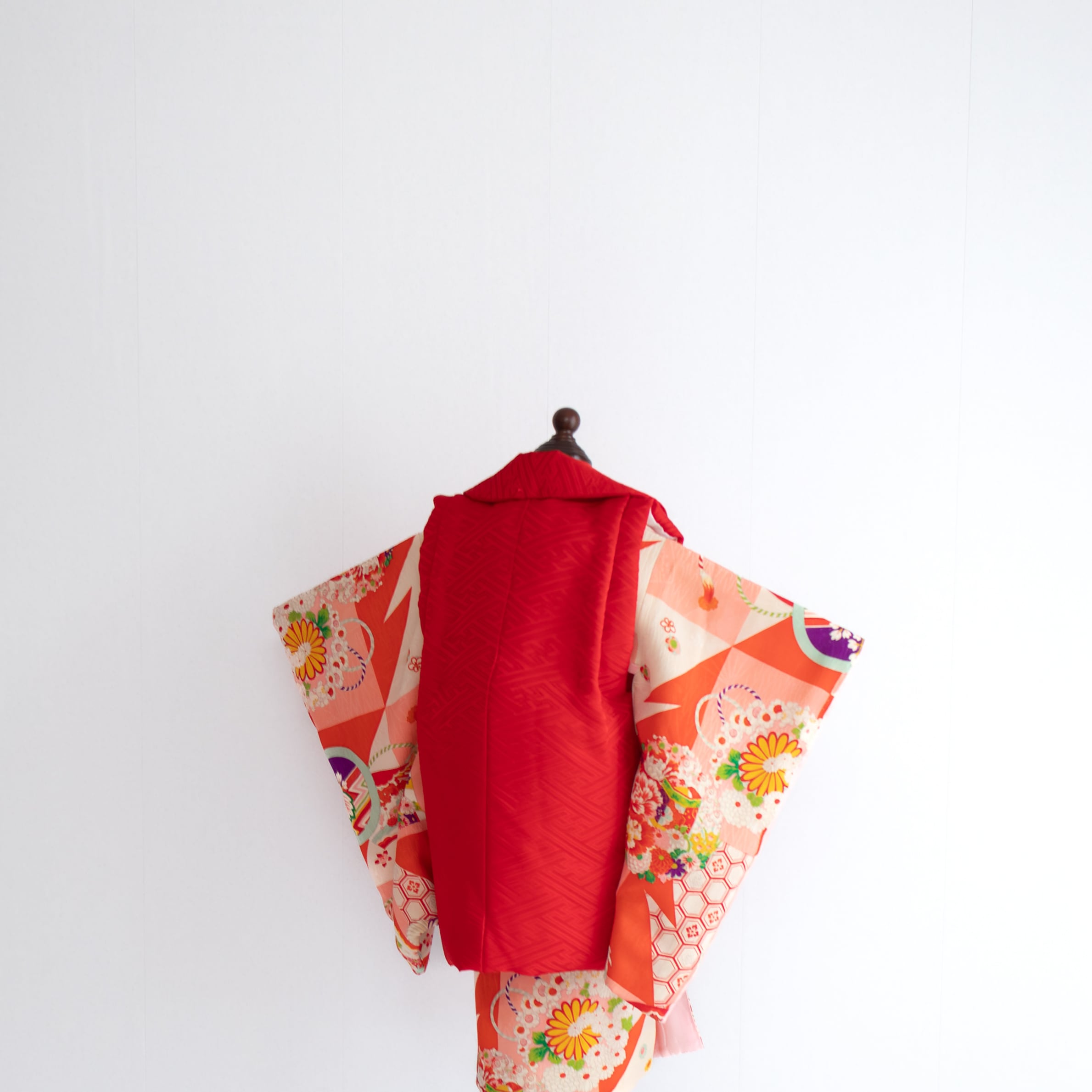 女の子被布style『桃花扇』/SS3018 (対応身長目安 腰揚げ無の場合 82㎝~86㎝) (腰揚げ有の場合 82㎝~90㎝)