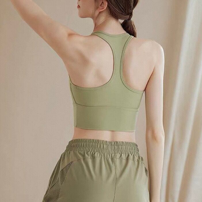 レーサーバック クロップド丈 スポーツブラ 5カラー 00107