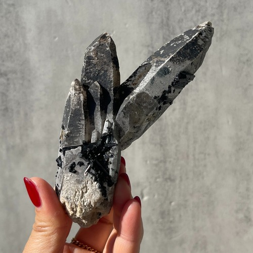 ナミビア・エロンゴ地区産【ブラックトルマリン×クォーツ 共生】鉱物 天然石 パワーストーン