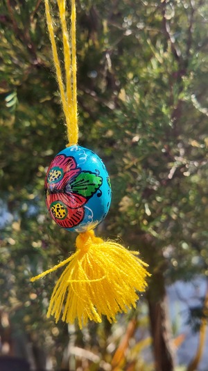 装飾用木製プィサンカ　小（イースターエッグ）　コロミヤモデル　