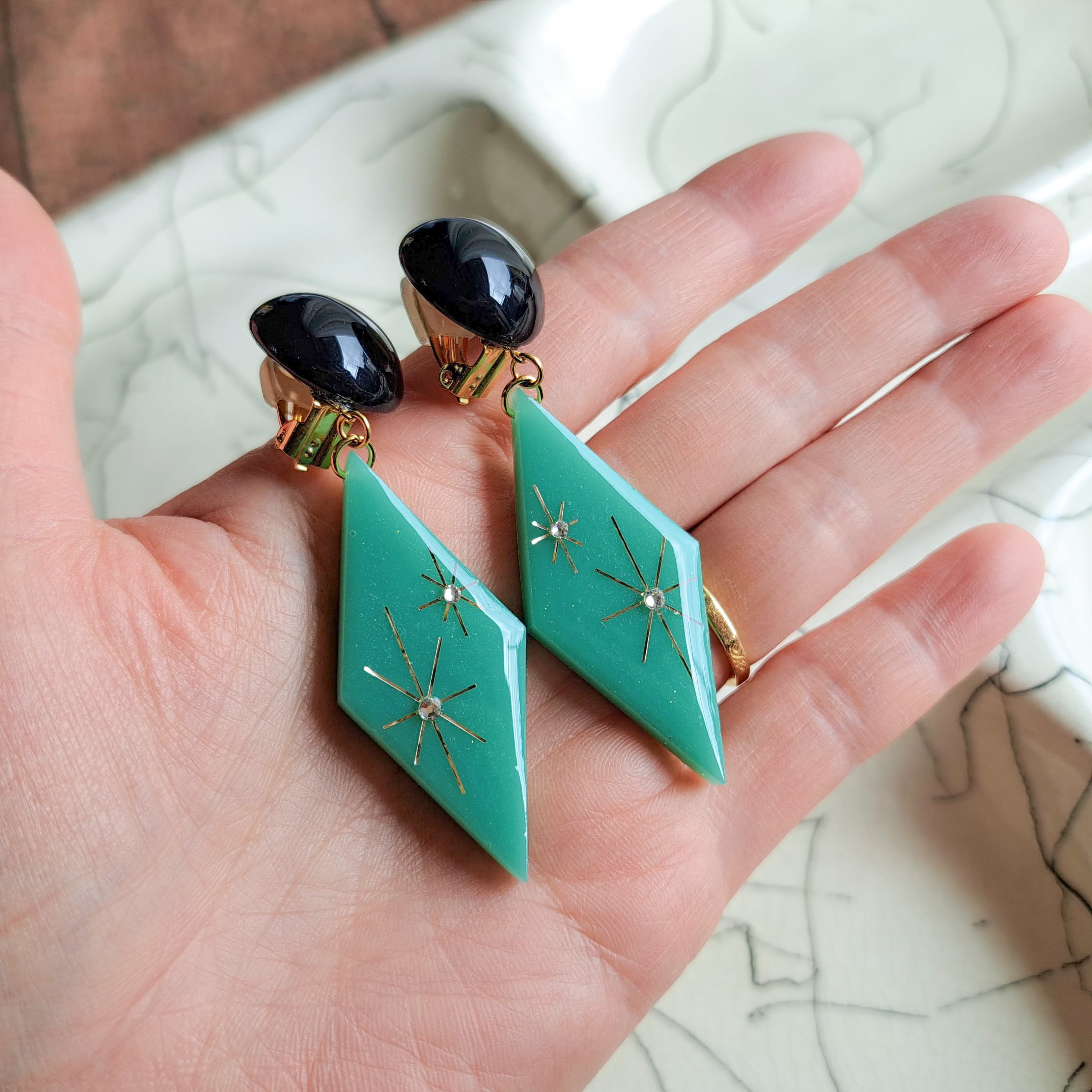 ピアス　No5217 Atomic Starburst Diamond Earrings【Jade】ピアス・イヤリング/スター