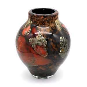ガラス花瓶・壺型花器・No.200926-094・梱包サイズ80