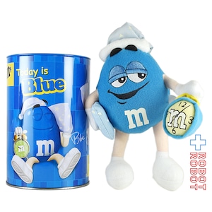 M&M's ブルー ナイトキャップ エムアンドエムズ  ぬいぐるみ人形 缶入