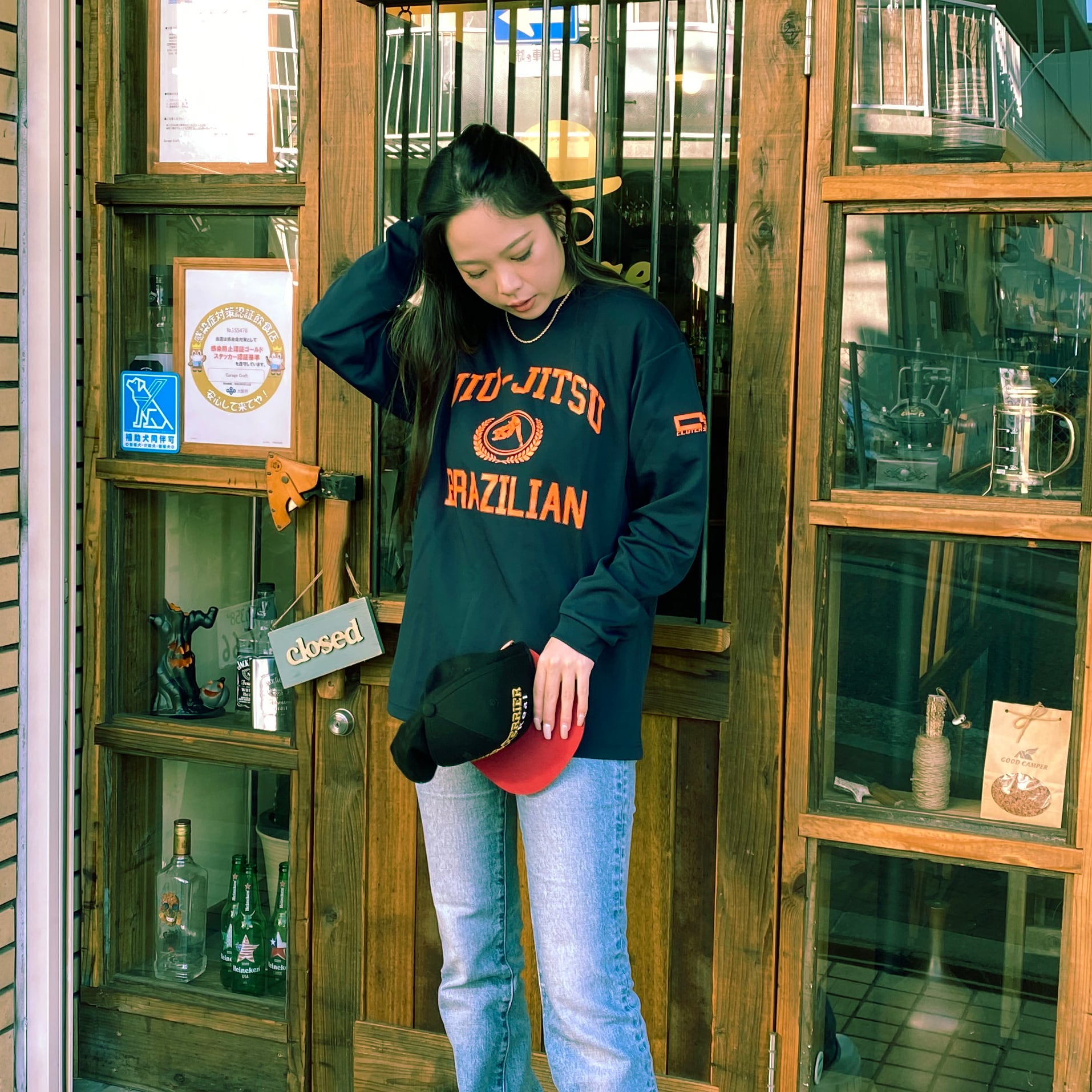 COACH　レイヴ　ベア　ロンT　グレー　ヴィンテージ風　袖ロゴ COACH レイヴ ベア ロンT グレー ヴィンテージ風 袖ロゴ アメカジ