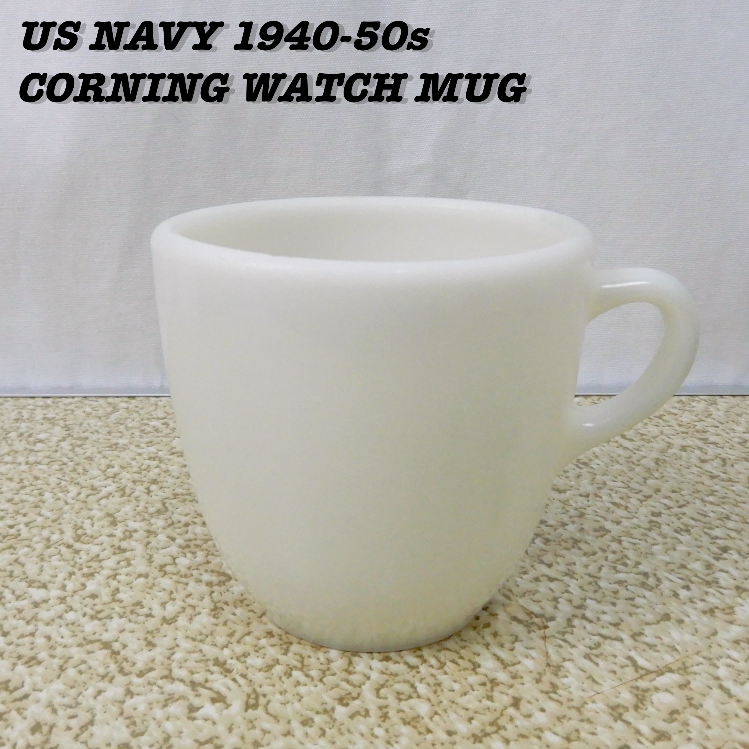 US NAVY CORNING WATCH Mug Cup 1940s 1950s ① | Loki Vintage&Used 