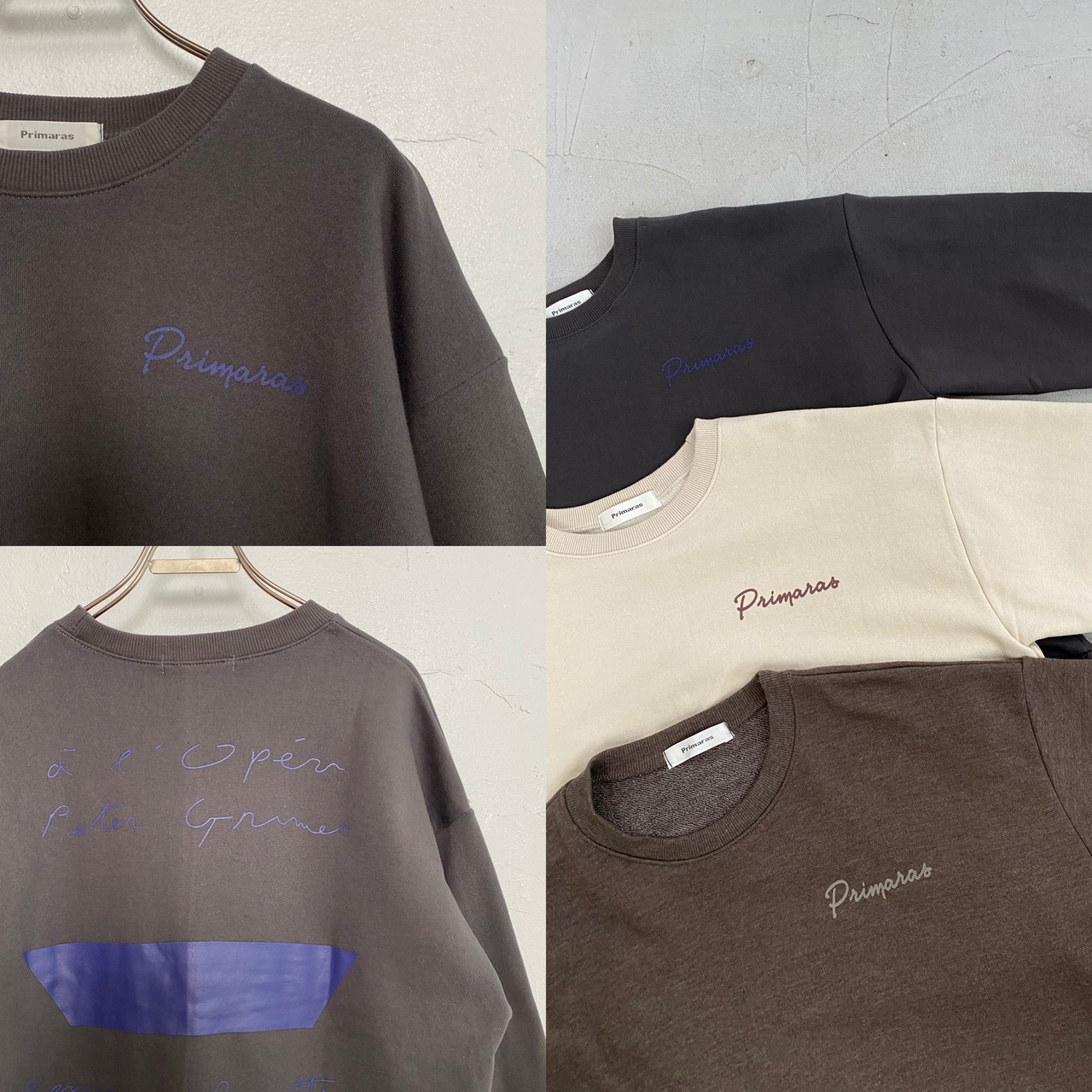 ヴィンテージバックロゴSW チャコール×ブルー