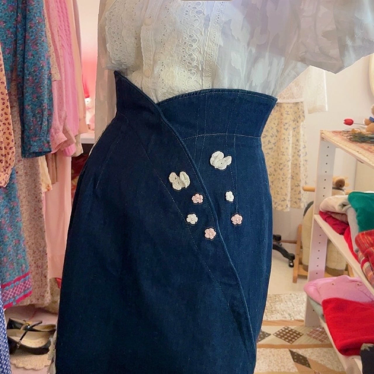 remake ✂︎ fairy's outing big buckle skirt