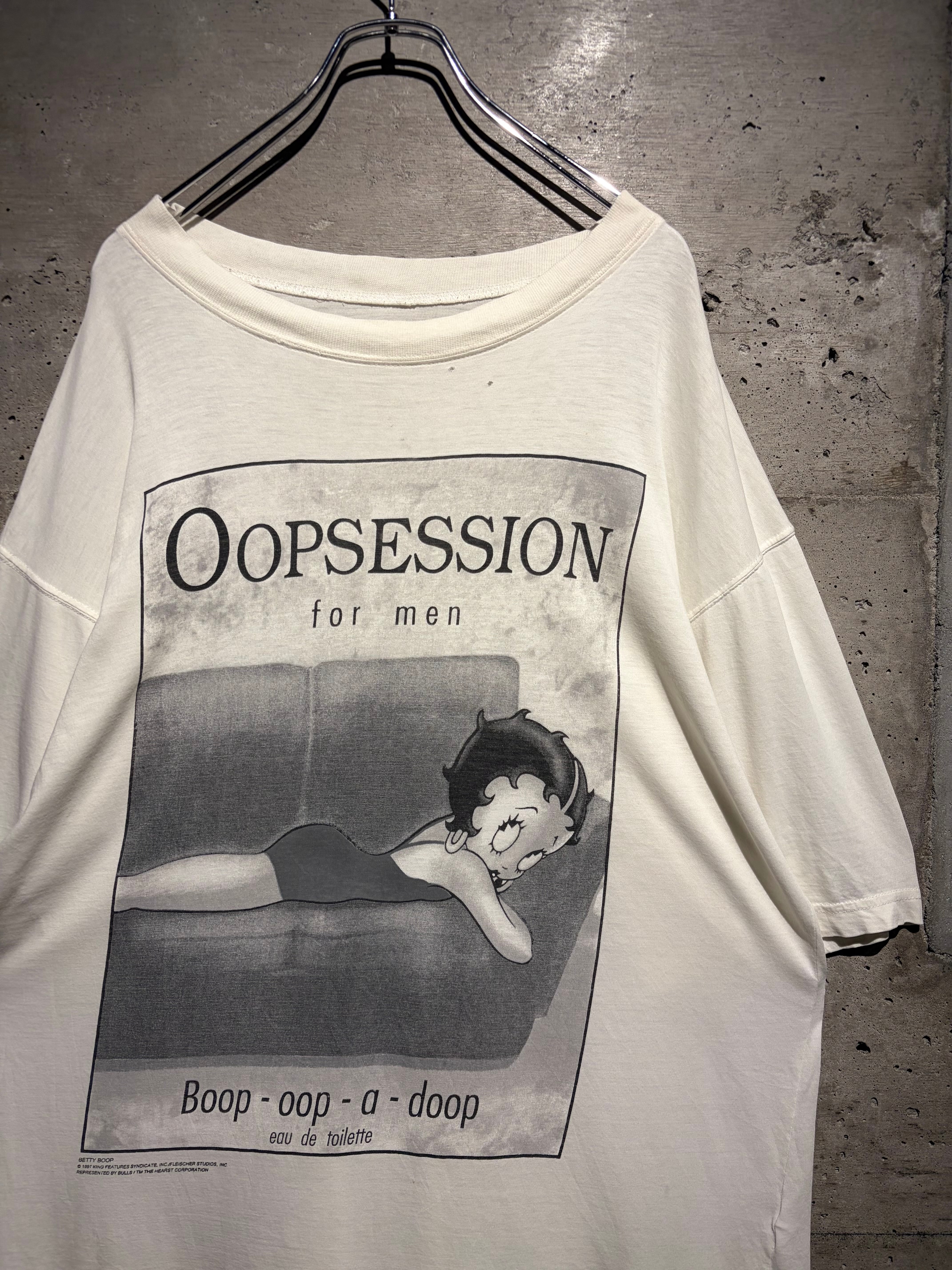 Caka】90's “Betty Boop” “Oopsession for men” Calvin Klein Parody T