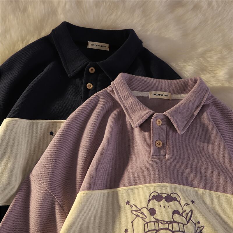 ポロシャツ セーター レディース インナー トップス くま カジュアル 可愛い トレーナー Luluca 韓国トレンドファッションluluca ルルカ ポロシャツ セーター レディース インナー トップス くま カジュアル 可愛い トレーナー Luluca 韓国トレンドファッションluluca ルルカ