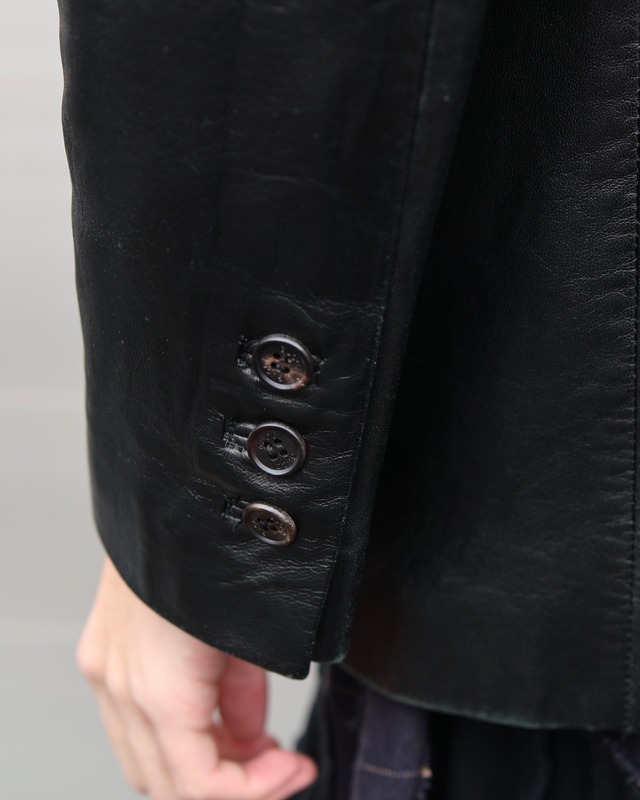 【GUCCI】Leather single tailored jacket