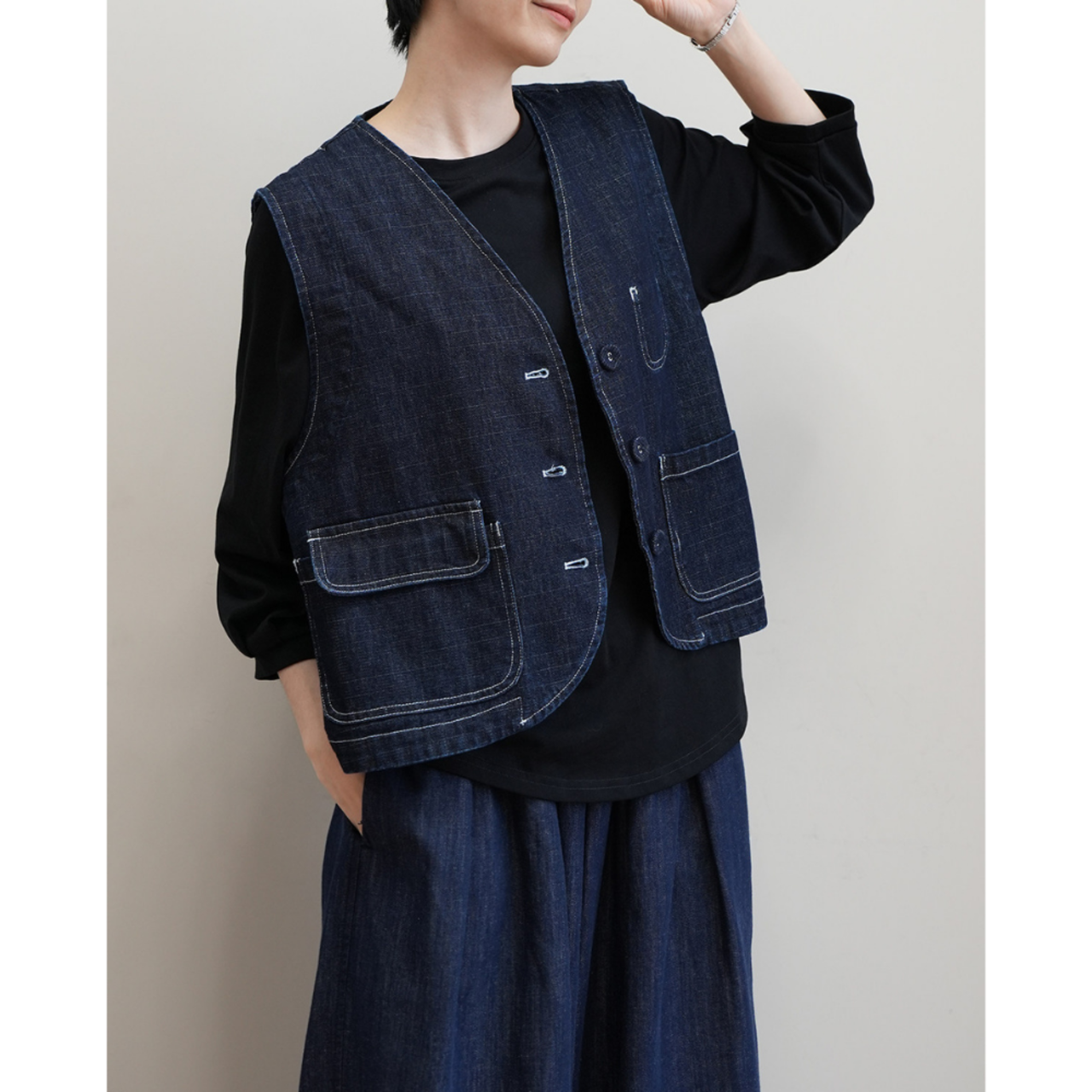 【定番の一枚】着やせ きれいめ クルーネック七分袖カットソー 3color W01442