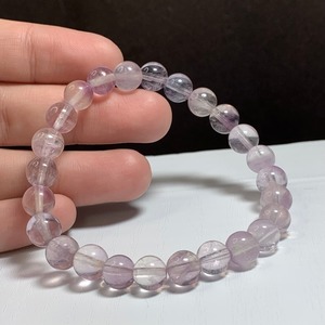 A92.可愛い色合い☆パープル系 フローライト ブレスレット