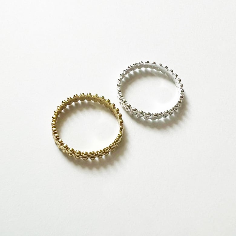 シルバー925スリーライングレインリング