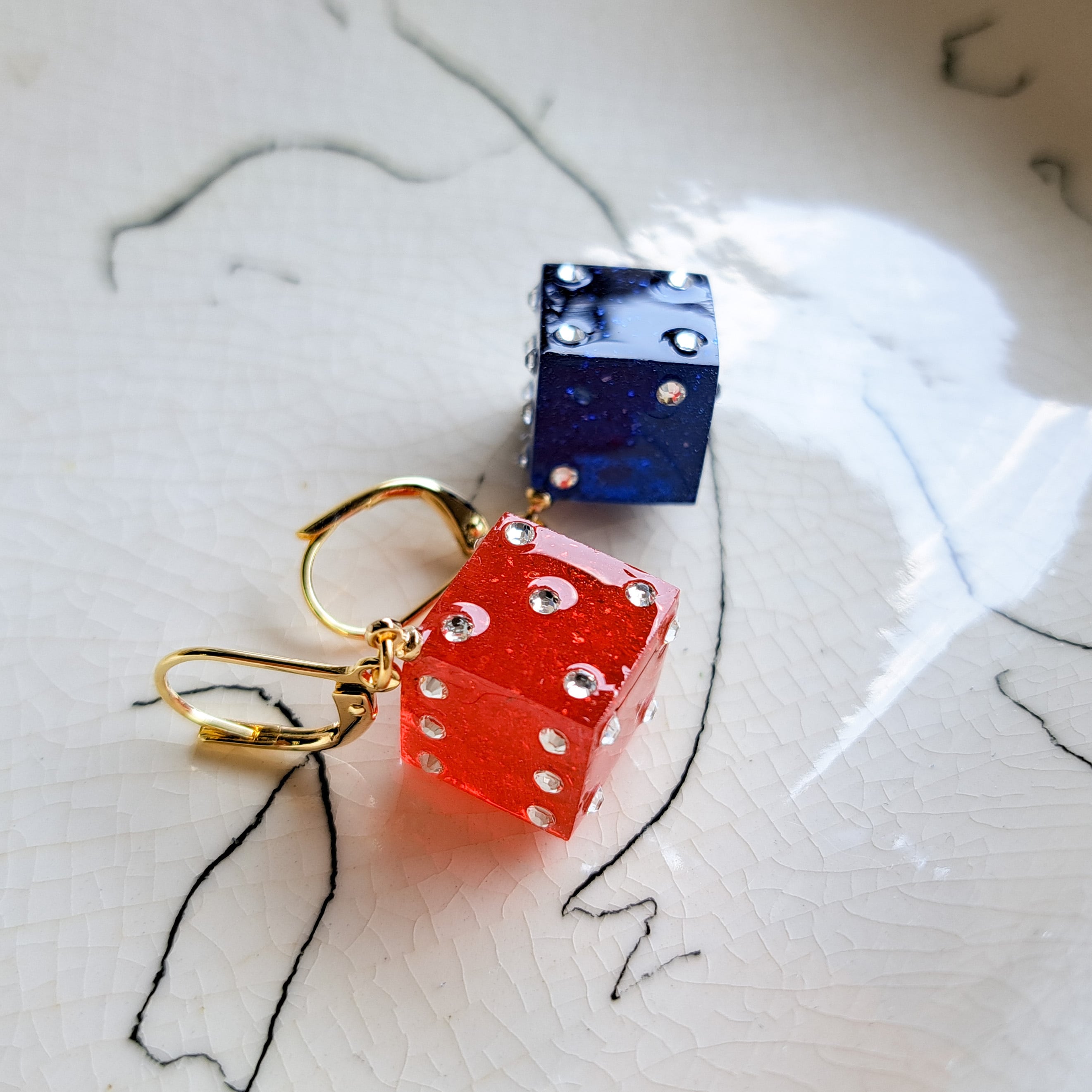 CANDY DICE ピアス・イヤリング サイコロピアス【オレンジレッド