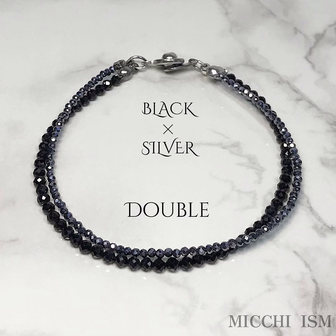 Black spinel Terahertz double Luxury bracelet MICCHI ISM アクセサリー
