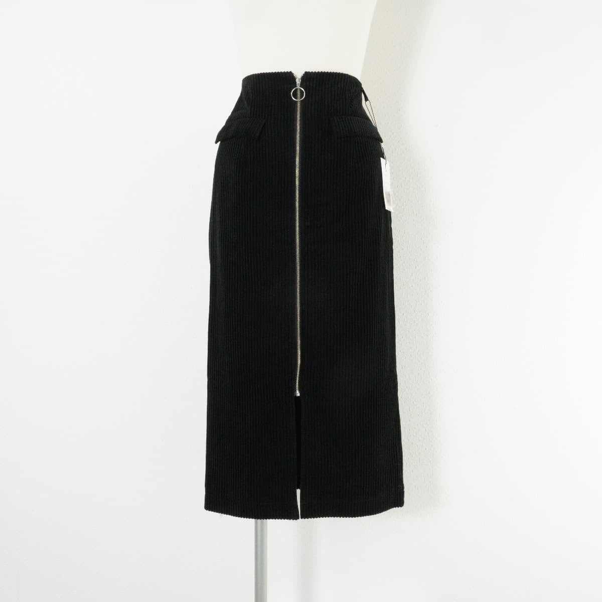 未使用 The Virgnia ザヴァージニア Corduroy Long Tight Skirt コーデュロイロングタイトスカート ジップアップ 黒  | 「フクル」ファッションブランドユーズドセレクトショップ powered by BASE