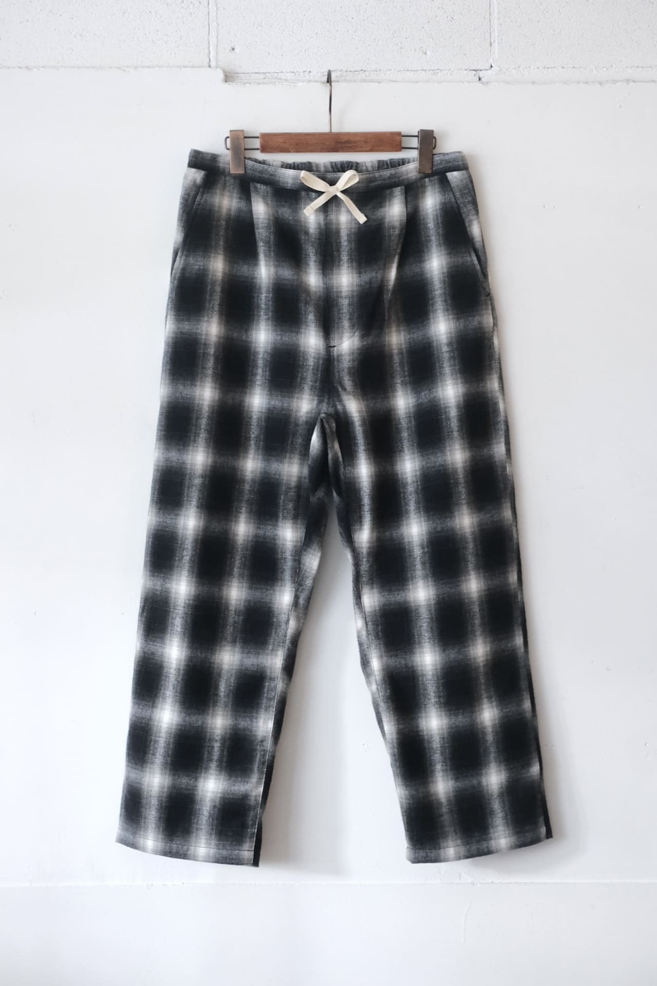 FUJITO Pajama Pants Black Check,Navy Check
