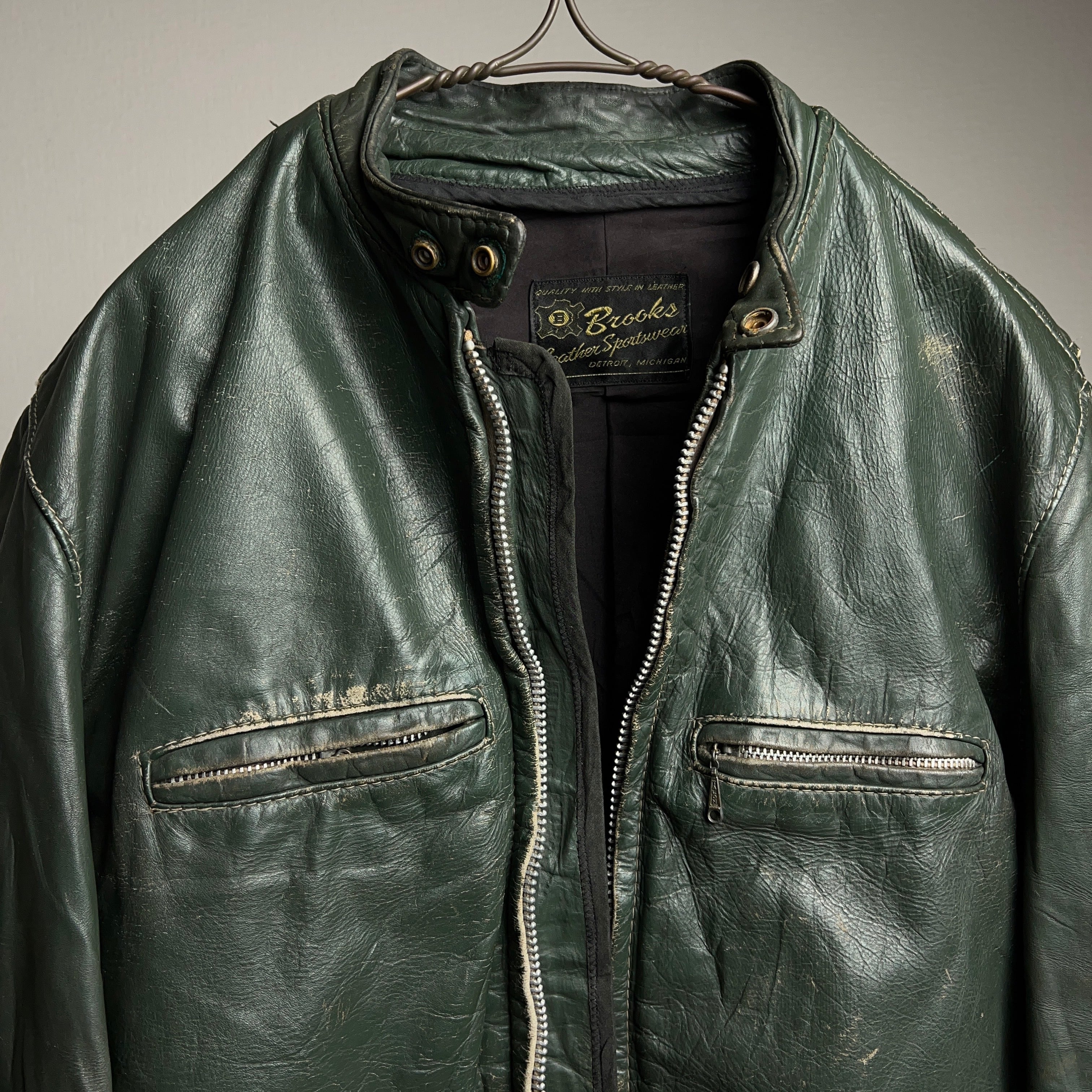 60's~70s “Brooks” Single Riders Leather Jacket 60年代 70年代