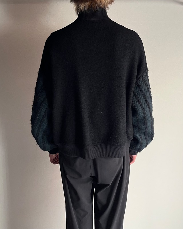 【DOMENICO SAVIO】wool sleeve switching bomber blouson