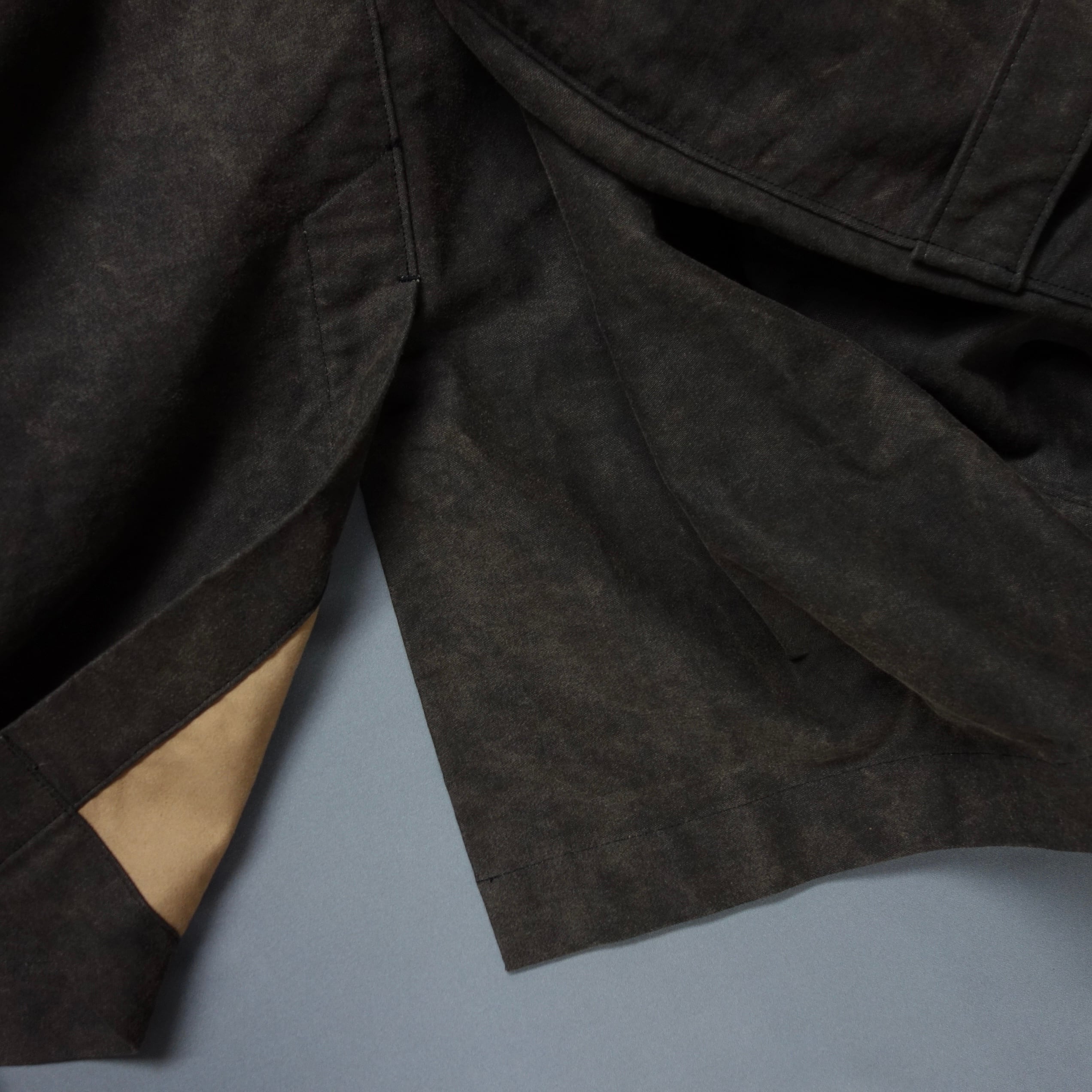 classic moleskin shoesmakers coat / black | ATELIER GARDENIA