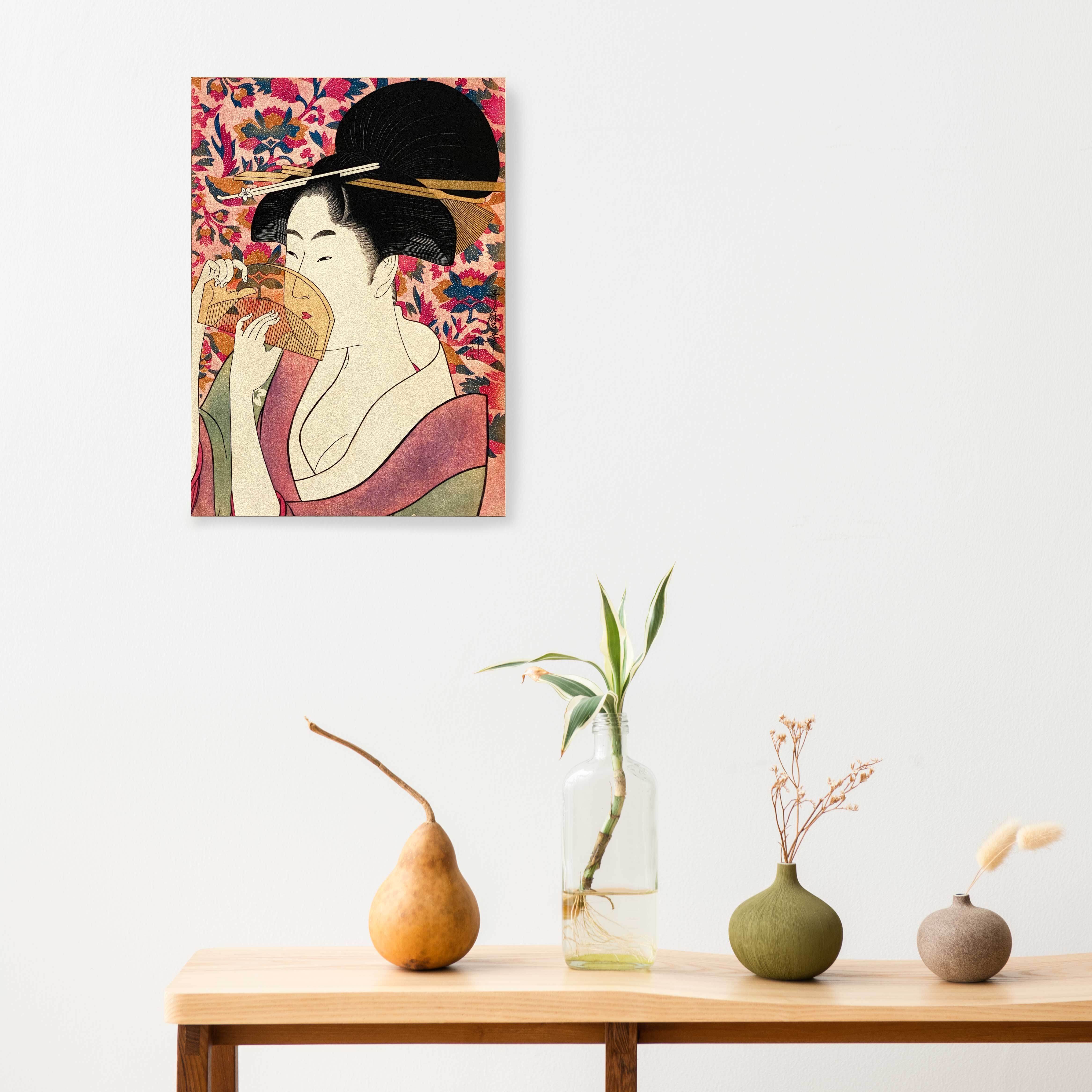 素敵なアートパネル A4サイズ 櫛を持つ女 喜多川歌麿 アートとクラフト ACギャラリー