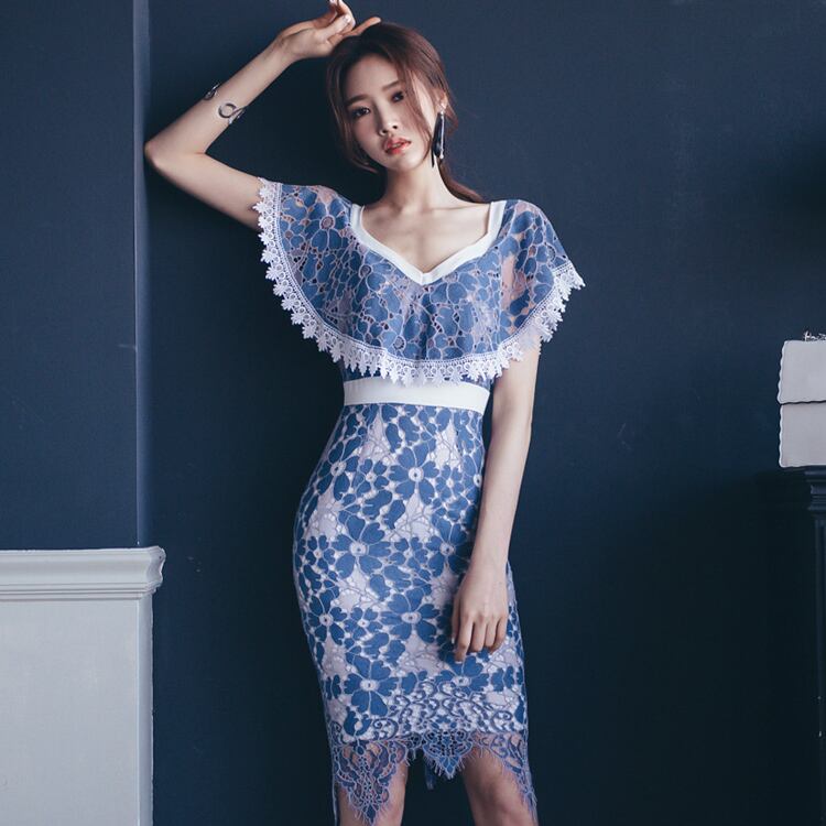 ラッフルカラーワンピース