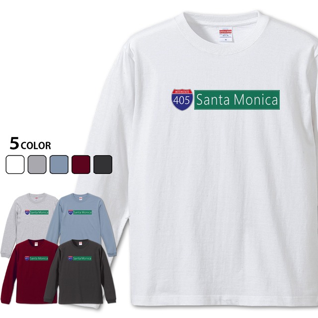 【405 Santa Monica 長袖】 サンタモニカ405Tシャツ 道路標識シリーズ