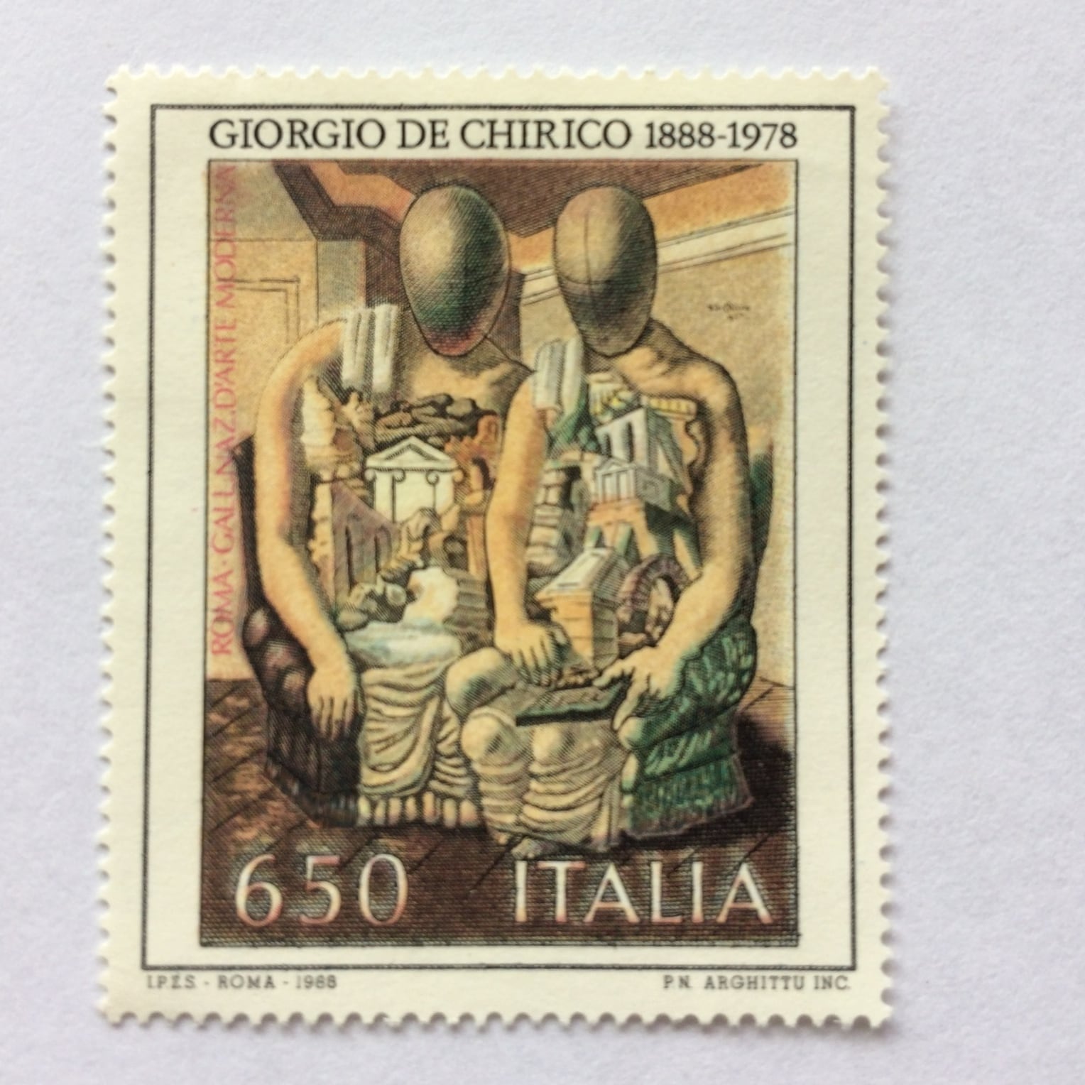 ジョルジョ・デ・キリコ　Giorgio de Chirico　1988 Italia 切手[238639929]