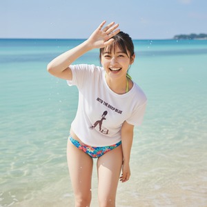 INTO THE DEEP BLUE-Tシャツ・レディース(ホワイト)