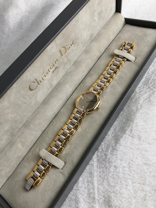 Christian Dior クリスチャン ディオール 腕時計 ゴールド CD オクタゴン ステンレススチール D48⁻133 クォーツ vintage ヴィンテージ オールド y8i88y