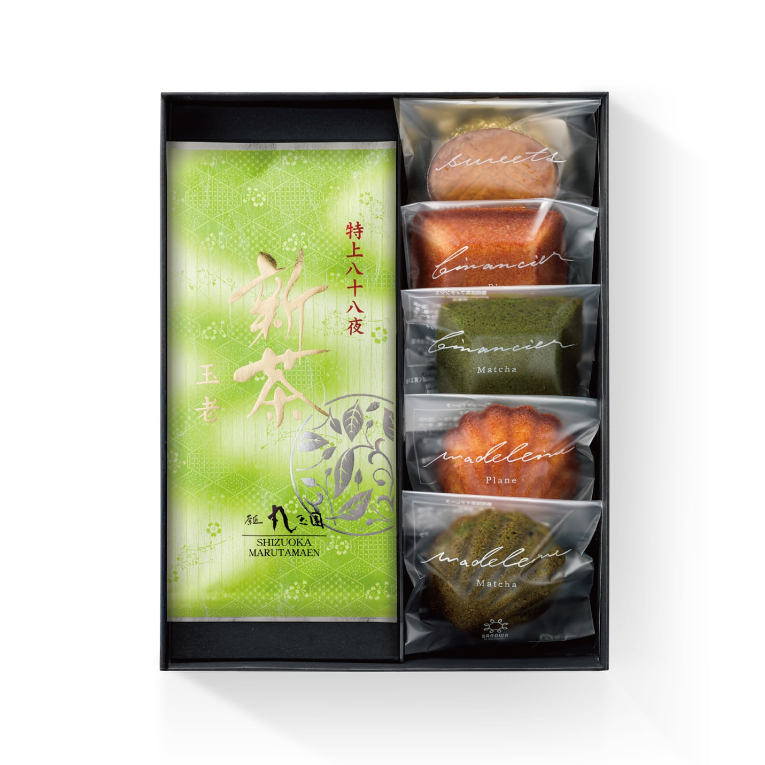 ギフト「特上煎茶 玉老90g 」と「焼菓子5種入り」