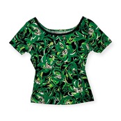 renoma PARIS レノマ パリス 総柄 半袖Tシャツ カットソー サイズ 38 /ビンテージ/グリーン