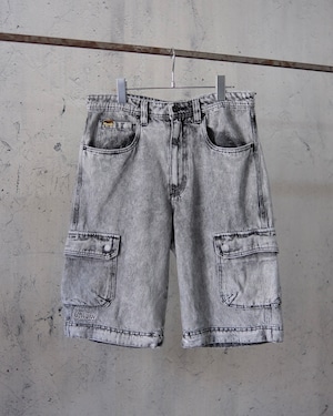 90's chemical wash denim half pants