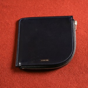 【NAVY】 L ZIP SHORT WALLET　 ネイビー　Lジップウォレット