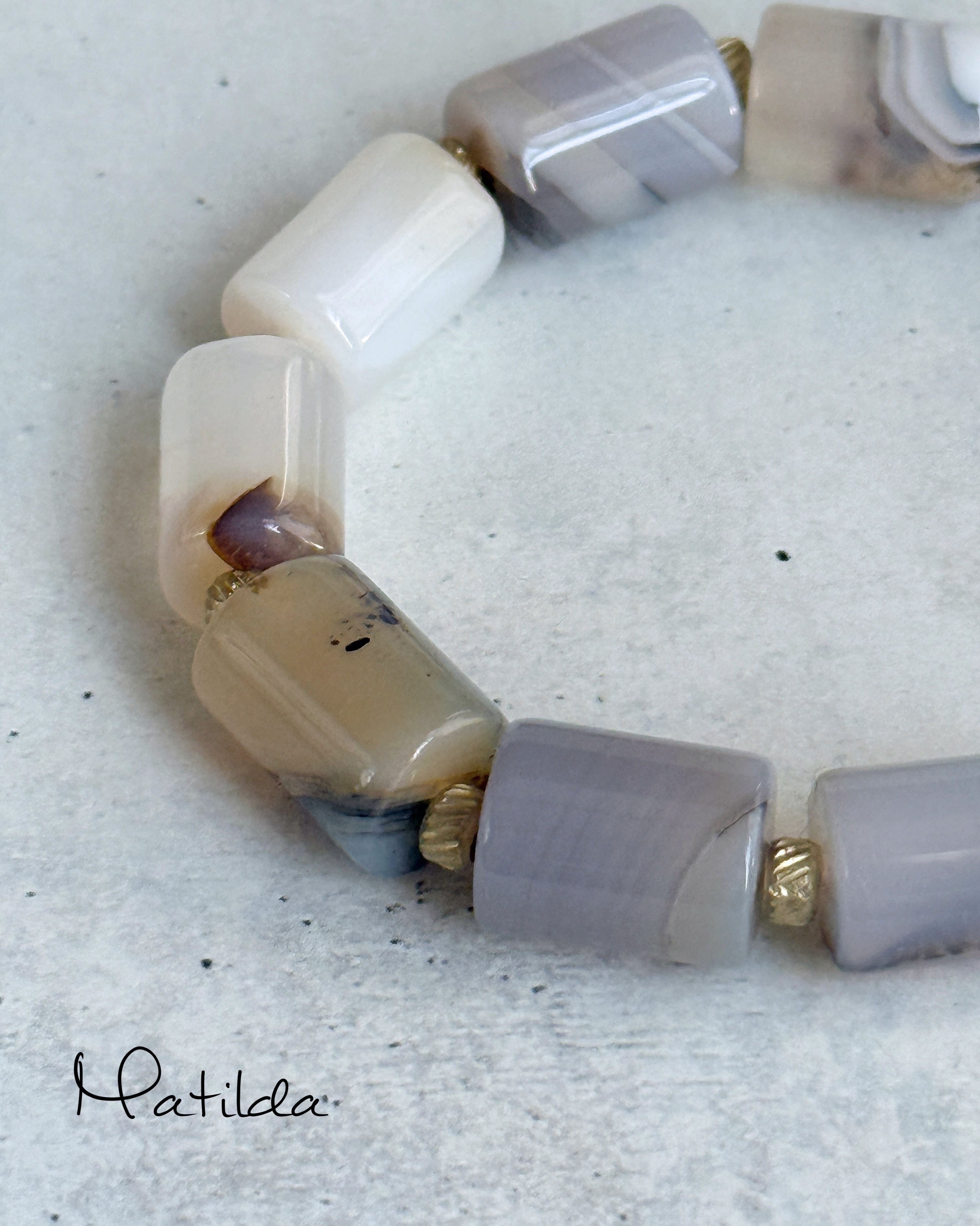 bicolor bracelet(モンタナアゲート×真鍮)