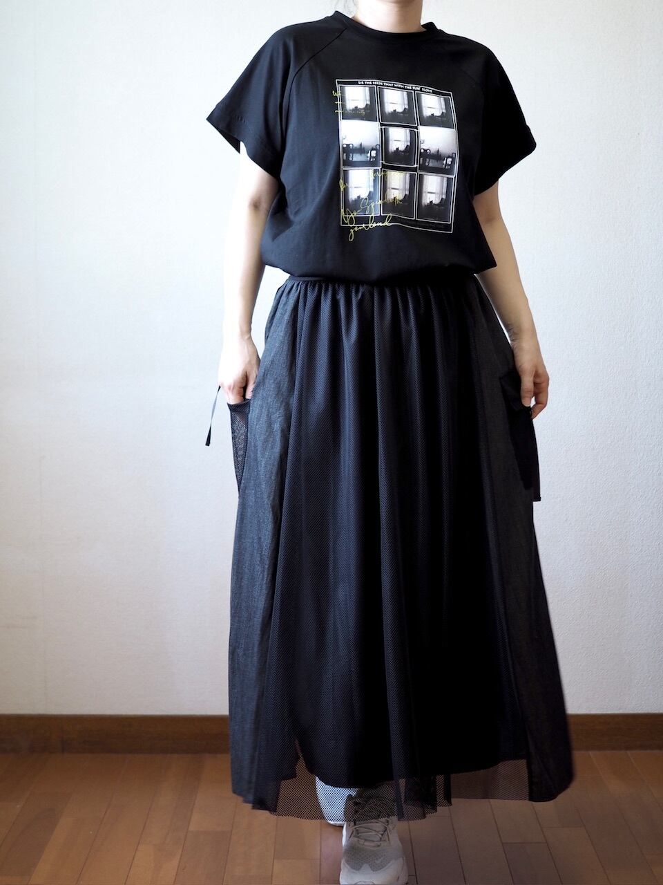 フォトプリントTシャツ <ブラック>
