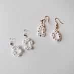 大人可愛い ビーズで編む フラワービーズリングピアス / イヤリング｜サムネイル1