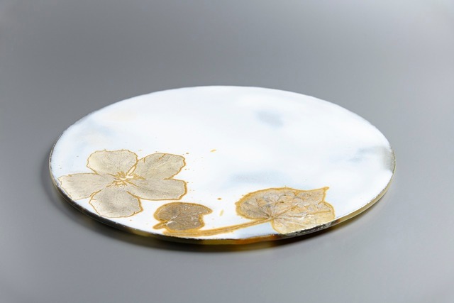 つづるガラスアート　ゆうなの花　HAKU平丸大皿1