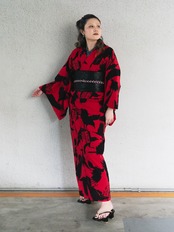 RumiRock 反物 ゆかた「近松カラス」　[A1824]